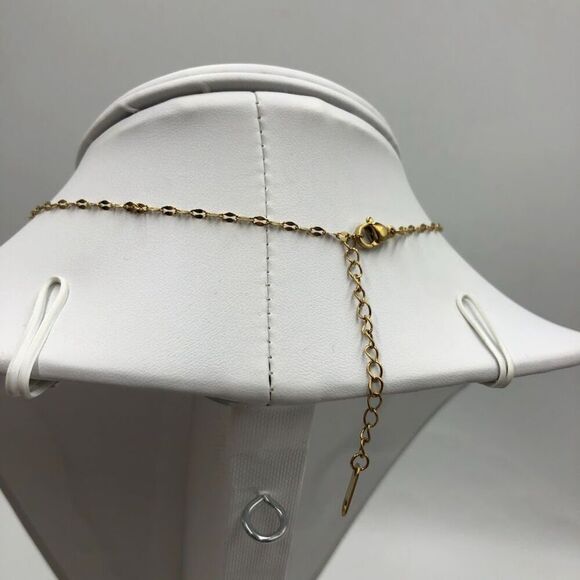 18K Gold Plated Women's Key Pendant Necklace Cubic Zirconia Waterproof Jewelry - Picture 10 of 14